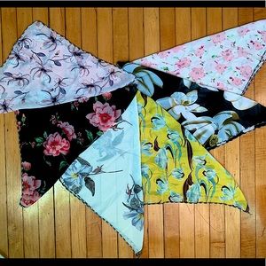 6 Chiffon Scarves Floral